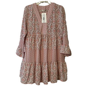 NWT entro tiered dress pink size small